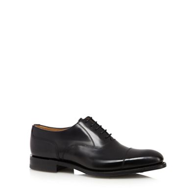 Loake Black leather seamed toe cap shoes